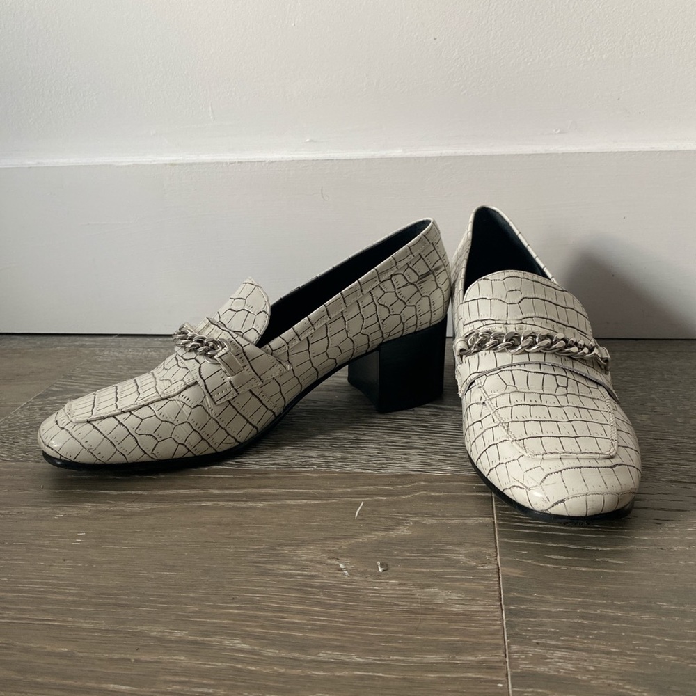 Marc Fisher Croc Embossed Heeled Loafers